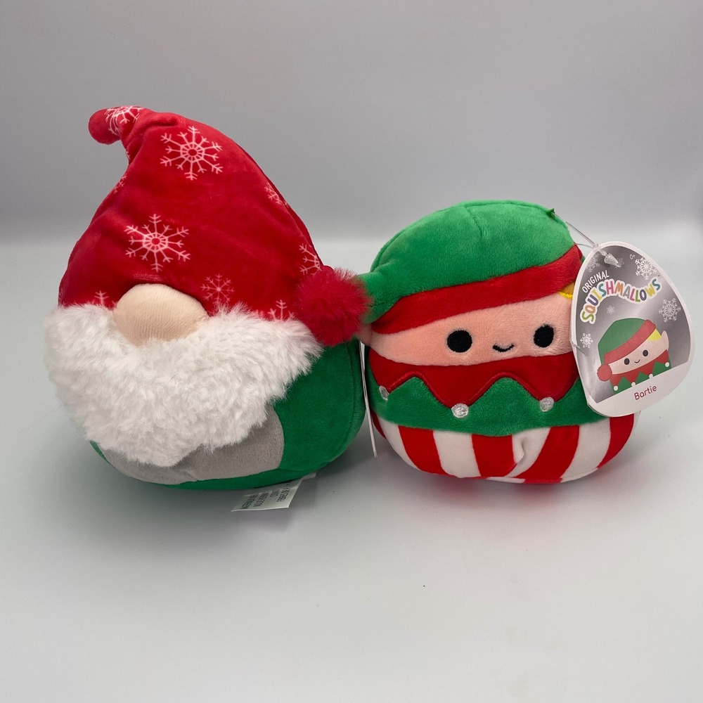 Squishmallows Guri Gnome & Bartie Elf 5" Christmas Holiday Plush‎ Set NWT